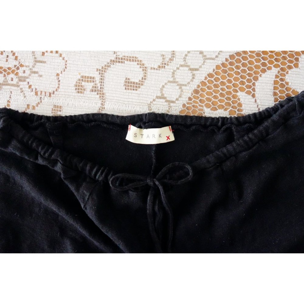 Stark X Black Linen Jersey Knit Slouchy Tie Waist Shorts sz XS Extra Small - Picture 3 of 3